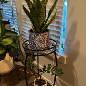 2 Tier Metal Tall Plant Stands,27.1'' Flower Potted Stand,Planter Holder (Black)